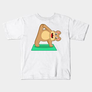 Bear at Yoga Fitness Kids T-Shirt